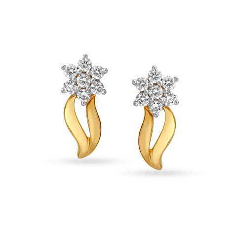 Traditional Seven Stone Diamond Stud Earrings