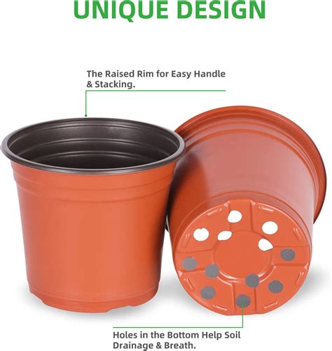 Buy Kleeblatt 100 Pcs Nursery Pots 6 Inch, Plastic Planter Nursery Pots ...