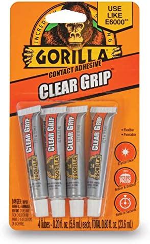 Gorilla Clear Grip Contact Adhesive Minis, Waterproof, Four .2 Ounce ...