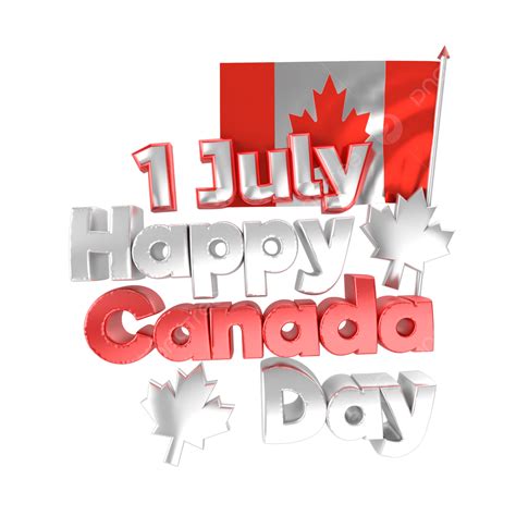 1 3d Transparent PNG, Happy Canada Day 1 July 3d Design, Canada Day ...