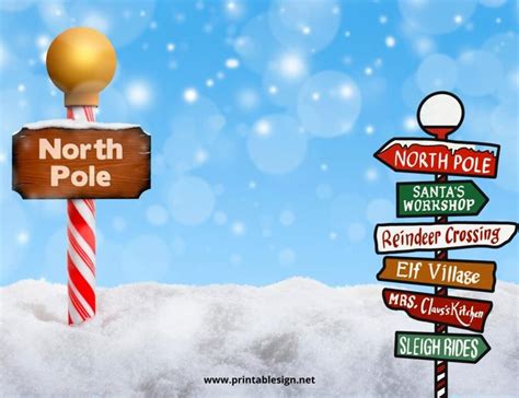 North Pole Printable Sign - Printable Free Templates
