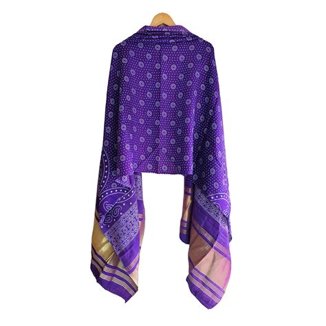 Semi Gaji Silk Bandhani Dupatta( Purple color)– indiascarves