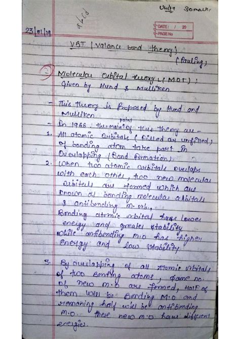 Chemistry VBT & MOT Overview: Key Concepts and Comparisons - Studocu