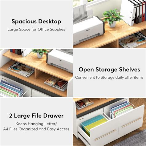 Buy Tribesigns 2 Drawer File Cabinet Rolling Filing Cabinets for Home ...