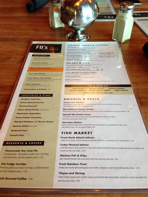 Menu at FD's Grillhouse pub & bar, Springfield