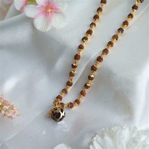 Gold Plated Shree Om Rudraksha Mala – Japam