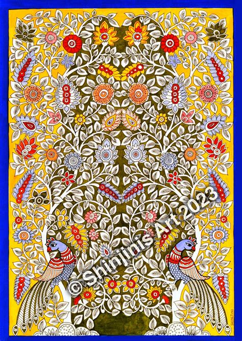 Buy The Dancing Peacocks (indian Folk Art Kalamkari) Online in India - Etsy