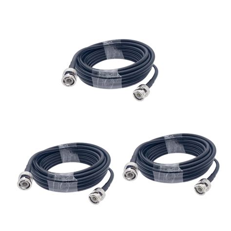 3pcs Bnc Public Line Coaxial Cable Crimp Connectors Video Power Cable ...