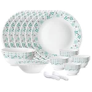 Larah by Borosil Silk Series Stardust Opalware Dinner Set | 27 Pieces ...