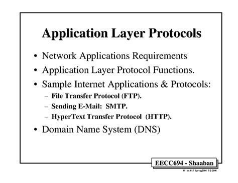 EECC694 - Application Layer Protocols Overview & Functions - Studocu