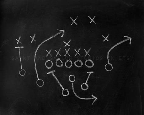 Chalkboard Football Play No. 3 Photo Print Boys Room decor | Etsy