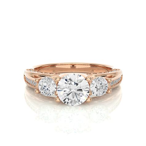 Ethereal Three Stone Diamond Ring – True Diamond IN