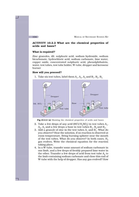Properties Of Acetic Acid - NCERT Book of Class 10 Science Lab Manual