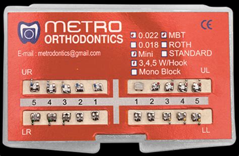 Buy Metro Orthodontics Gold Series Pack of 20 Metal Conventional ...