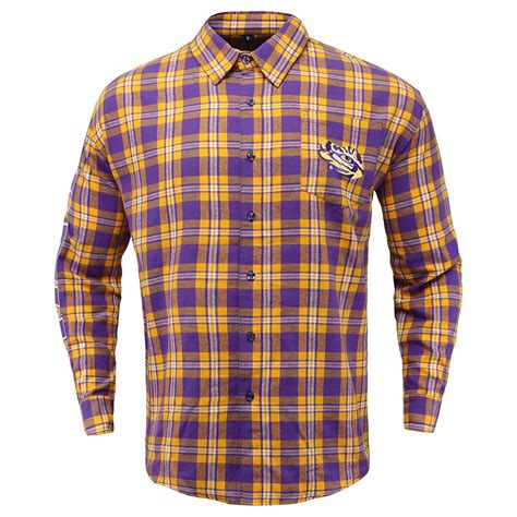 FOCO LSU Basic Flannel Shirt Double Extra Large : Amazon.in: Clothing ...