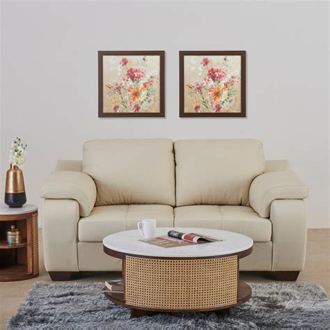 Buy Dublin Leather 2-Seater Sofa - White from Home Centre at just INR ...