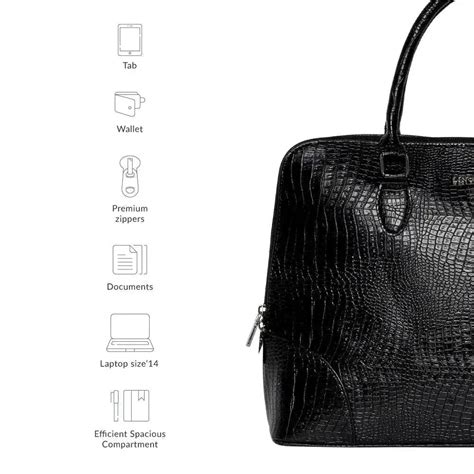 Buy Voyage Organizer Black Croco Laptop Bag | Lino Perros