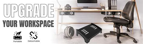 Techhark® Ergonomic Under Desk Foot Rest with Massage Rollers, 40 x 29 ...
