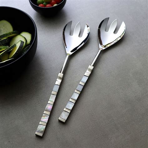 Pearl Serving Cutlery, Mother of Pearl Inlay – Mora Taara