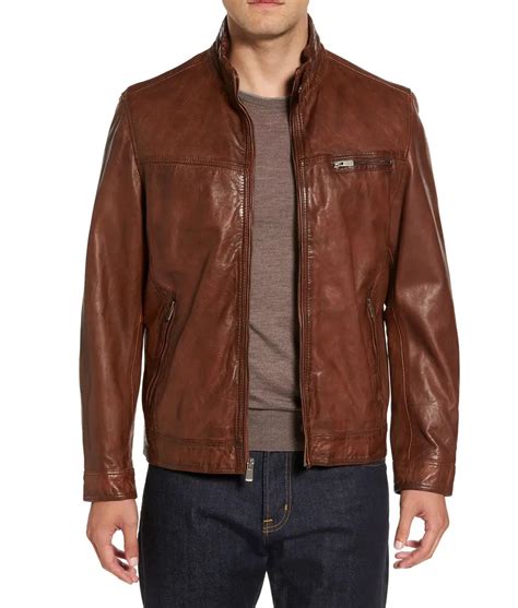 Full-Zip Brown Missani Le Collezioni Men's Leather Jacket - Jackets Expert
