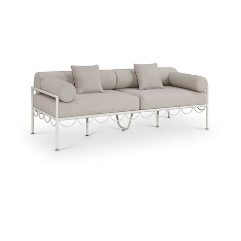 Meridian Portofino 85.75 Beige Water Repellent Fabric Outdoor Sofa in ...