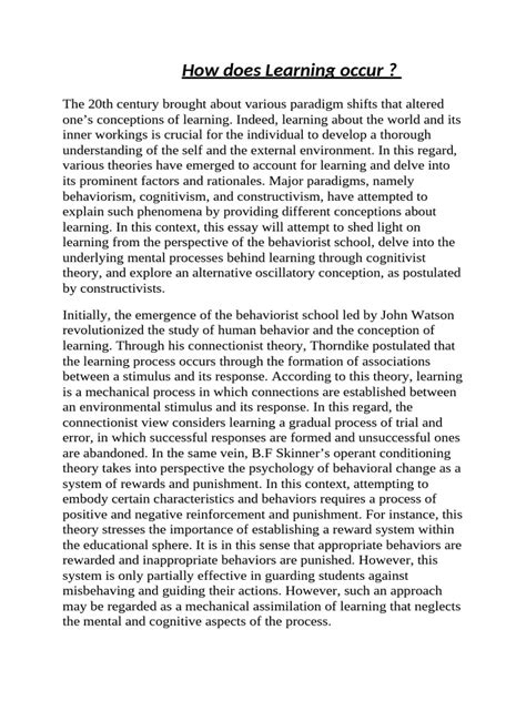 Rezultat imagine pentru How Does Learning Occur