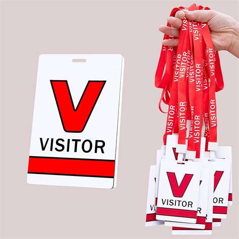 25 PVC Visitor Badge lanyards and Plastic Pass Cards,Perfect for ...