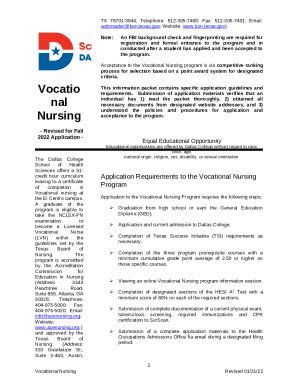 Degree Plan: Vocational Nursing Certificate - DCCCDDegree Plan ...