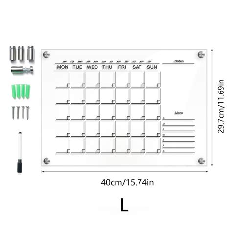 HIABIO Reusable Calendar Whiteboard Weekly Planner Acrylic Dry Erase ...