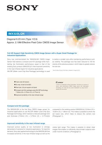 IMX385LQR - Sony Semiconductors - PDF Catalogs | Technical ...