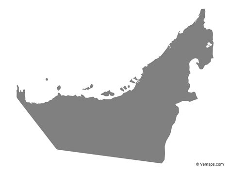Grey Map of United Arab Emirates | Free Vector Maps