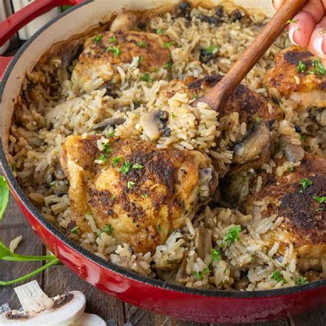 One Pot Mushroom Chicken and Rice | Butter Your Biscuit