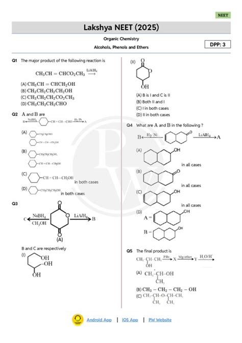 Study Notes on Alcohols, Phenols, and Ethers for NEET 2025 ...