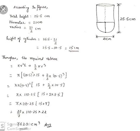 the solid given in the figure has the shape of a cylinder surmounted by ...
