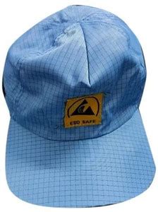 rojex ESD Antistatic cleanroom Polyester Solid Safe Head Blue Cap ...