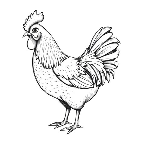 Chicken Outline Coloring Page