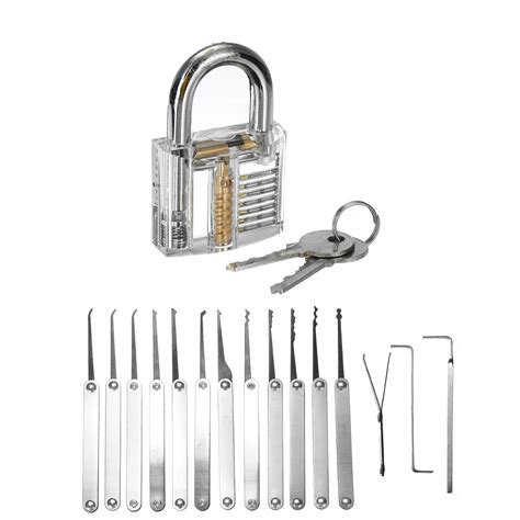 19Pcs Unlocking Locksmith Practice Lock Pick Key Extractor Padlock ...