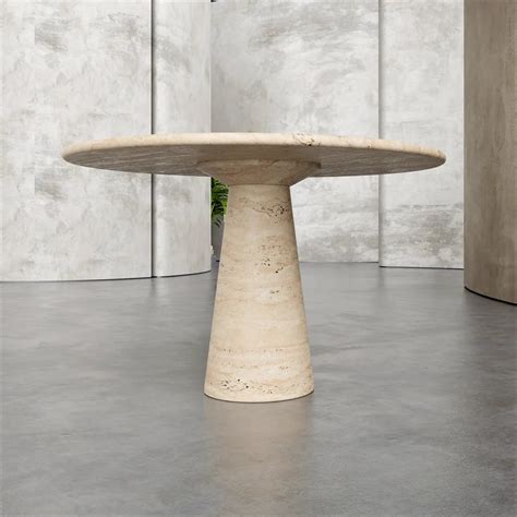 Franca Round Travertine Dining Table | Elsa Home & Beauty – Elsa Home ...