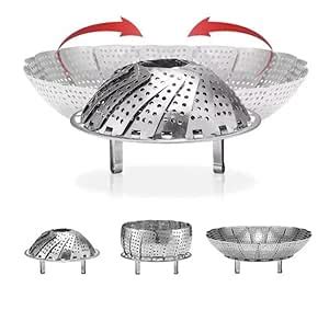 JUGTE Vegetable Steamer Basket Premium Stainless Steel Veggie Steamer ...