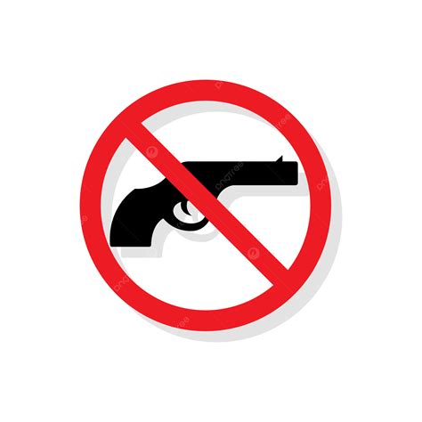 No Gun Allowed Banned And Weapon Sign For Security Vector, Gun, No ...