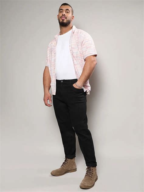 Plus Size MEN SOLID CASUAL DENIM JEANS Sizes (38-44) | Instafab Plus