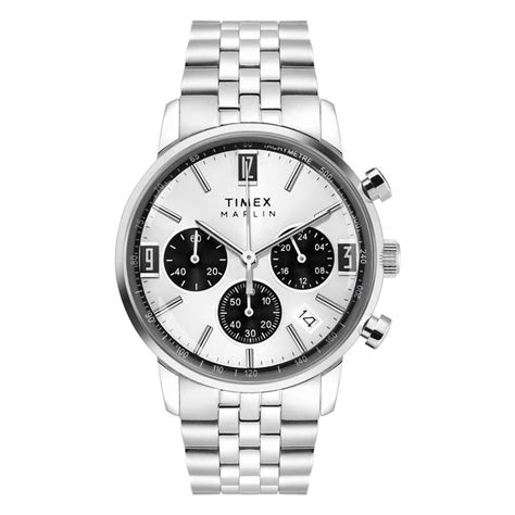 TIMEX MARLIN Panda Silver-Tone Round Dial Analog Men's Watch - TWEG267 ...