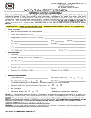 Fillable Online Facilities Rental Request Application - Kitsap County ...