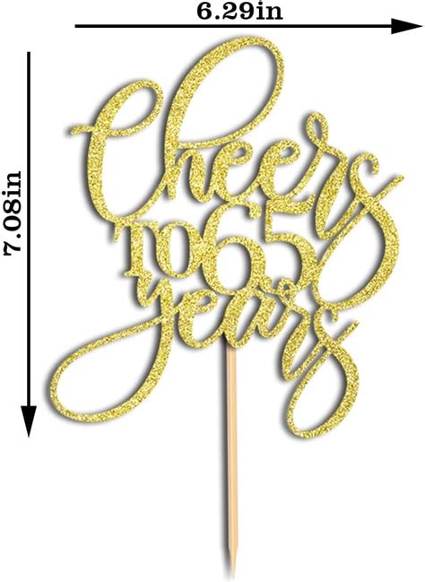 Buy db11 Cheers to 65 Years Cake Topper-Happy 65th Birthday Cake Topper ...