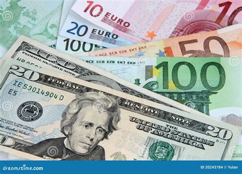 US Dollar and Euro Notes stock photo. Image of cash, price - 20243784