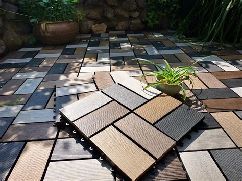 Mediterranean Style Wood Garden Decking Tiles,, 50% OFF