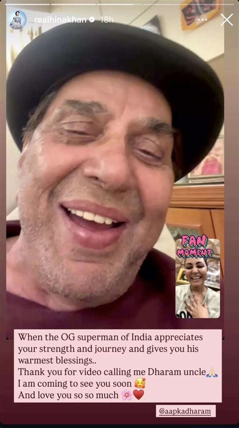 Actor Dharmendra gives his best wishes to Hina Khan as she battles ...