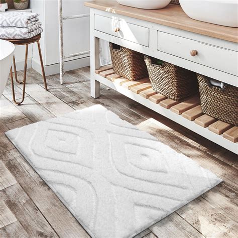 White Bathroom Carpet Afoxsos 24 In. X 36 In. Large Bathroom Rugs,