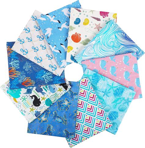 Craftido 10pcs 18”x21”(46x53cm) Fat Quarters Fabric Bundles - Medium Weight 145g - 100% Cotton ...
