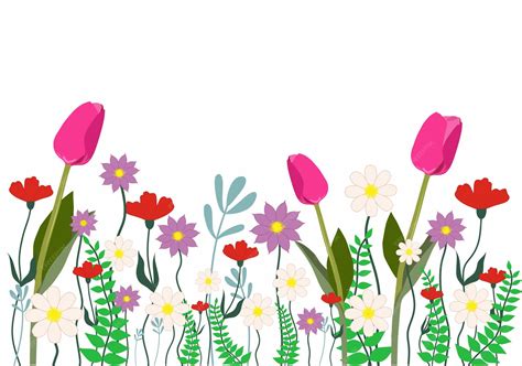 Spring Flower Clip Art Border